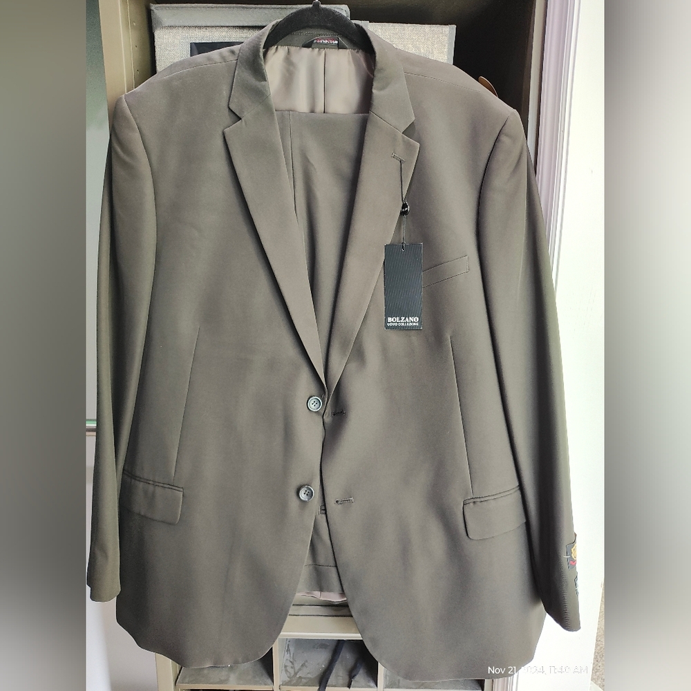 Mens Suit Bolzano - New With Tags Olive 50R 46W